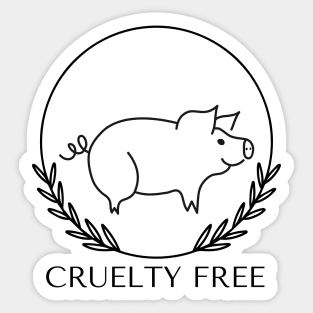 Cruelty Free Pig Sticker